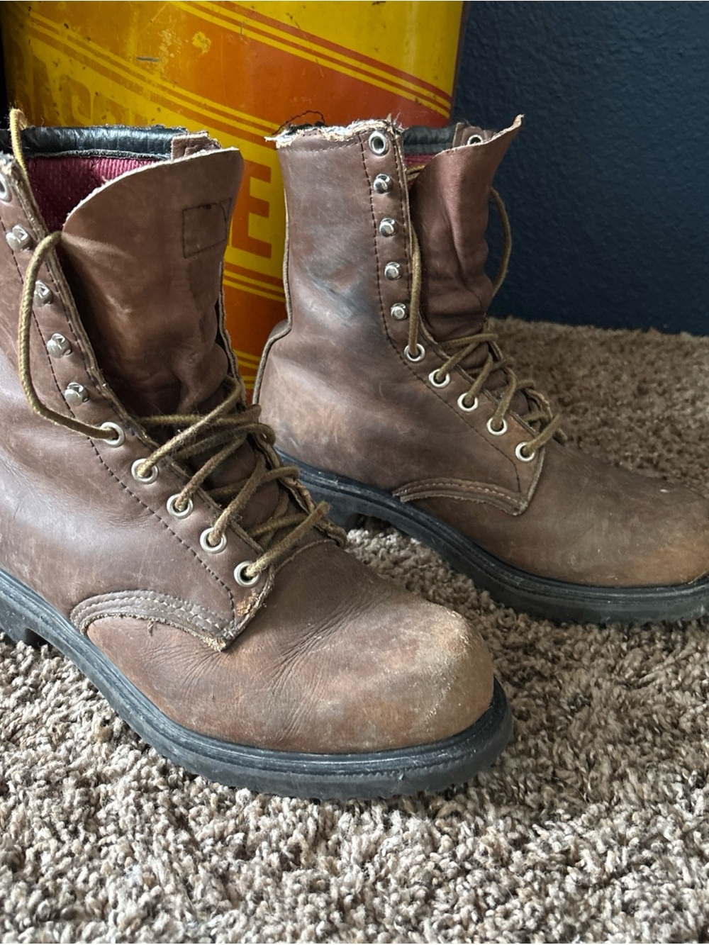 Vintage red wing made USA work boot